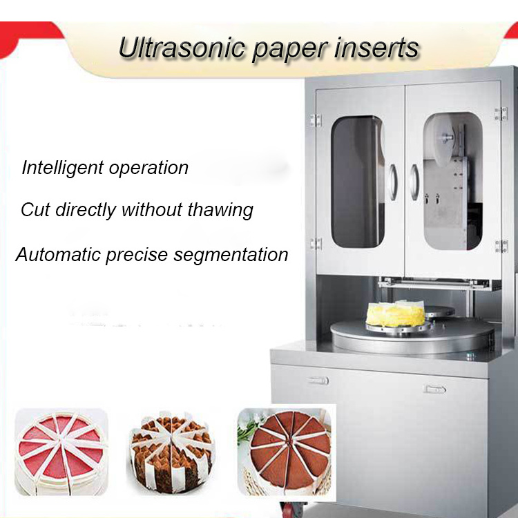 Factory Supply Ultrasonic Mozzarella Cheese Sheet Round Layer Cake Slicer Cake Slab Cut Machine Food Cutter