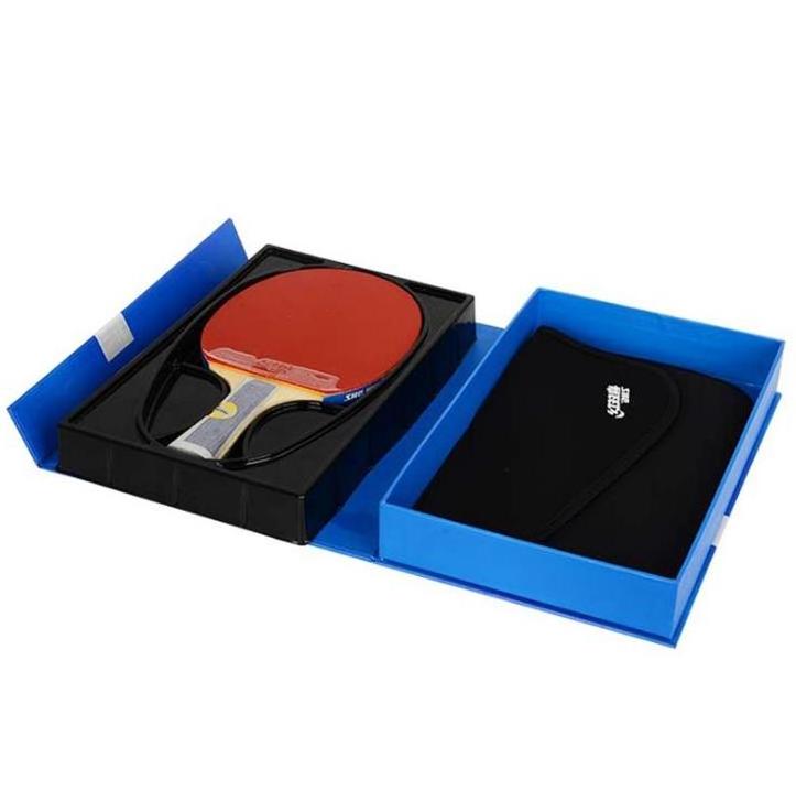 DHS/ DOUBLE Happiness  blue table tennis racket blue sponge double - sided reverse adhesive backhand horizontal table te