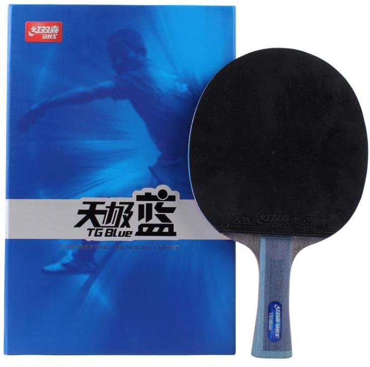 DHS/ DOUBLE Happiness  blue table tennis racket blue sponge double - sided reverse adhesive backhand horizontal table te