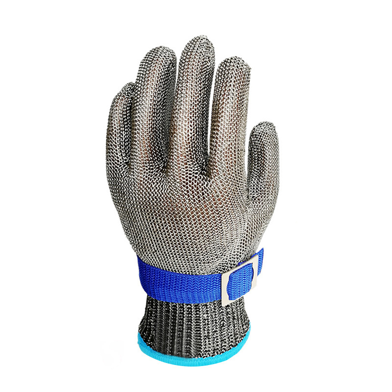 Stainless Steel Gloves Cut Proof Stab Resistant Steel Wire Mesh Working Knuckle Butcher Protection Ambidextrous Safety Gloves