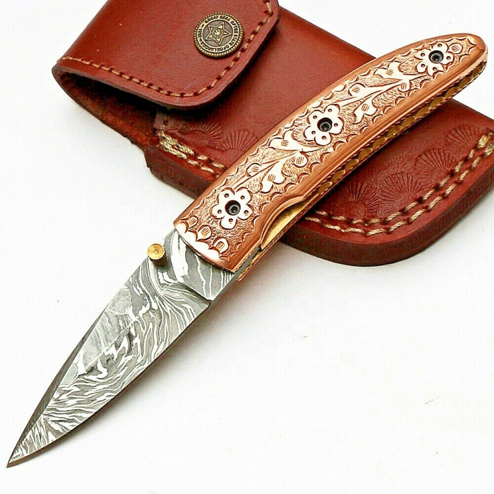 Olive Wood Handle Damascus Steel folding Knives Survival Knife Hunting Outdoor Camping Folding Pocket Knife