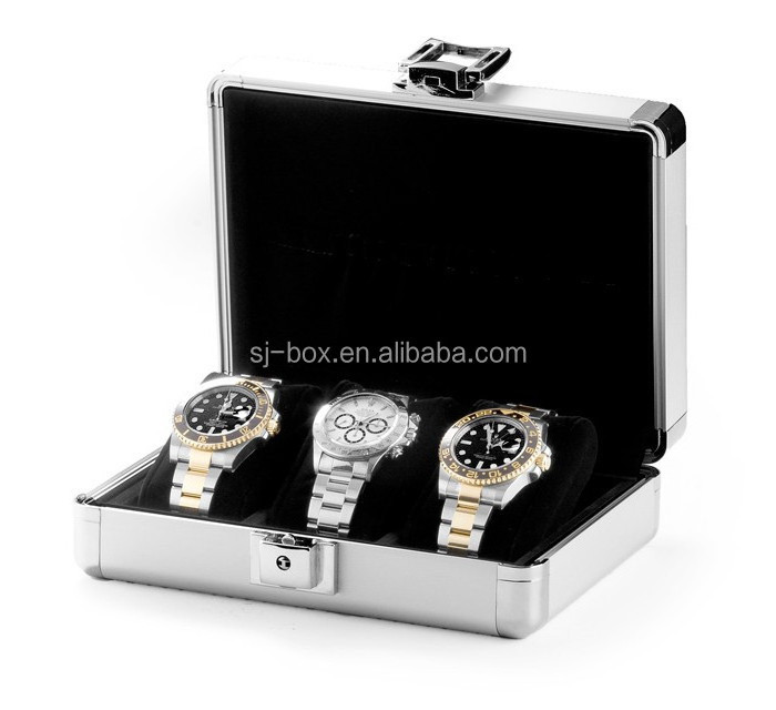 Hot sale  Aluminum Watches portable Display Cabinet  Storage case Organizer toolbox