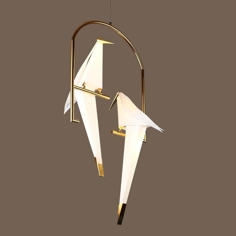 Nordic postmodern bird chandelier creative personality living room bedroom children's room restaurant thousand paper crane chand