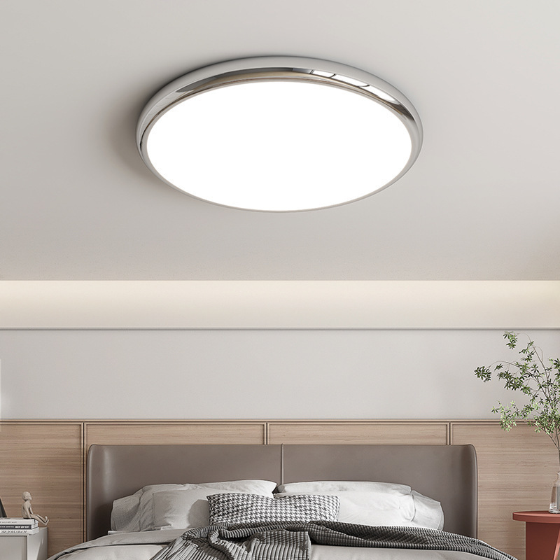 Nordic minimalist bedroom lights chrome circular ceiling lights room lighting fixtures