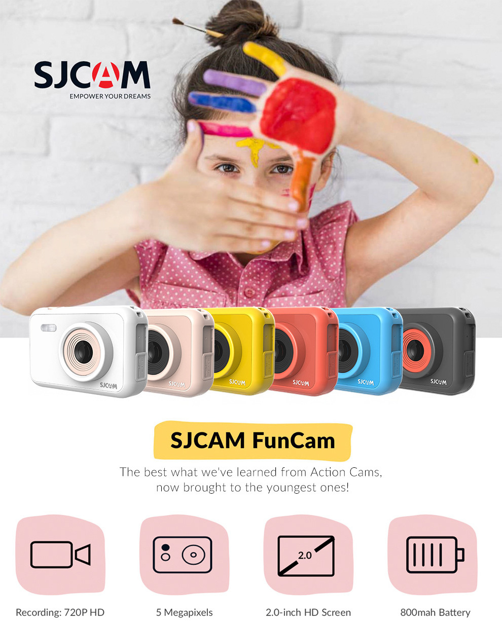 Kids Digital Camera SJCAM Funcam 1080P HD Christmas Children Gifts