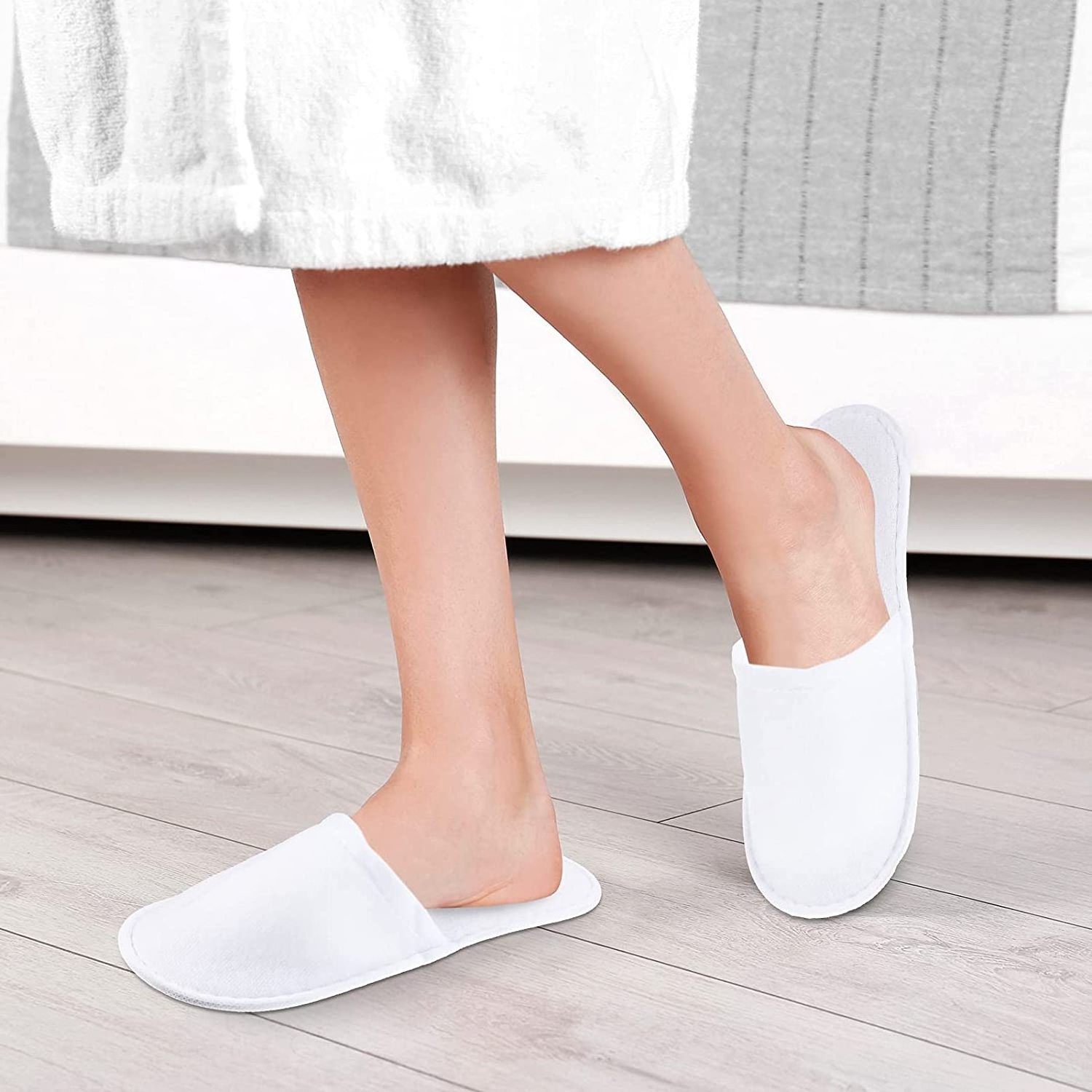 Spa Slippers, Closed Toe, Disposable Indoor Slippers for Men and Women Spa Hotel Motel Home Guest room