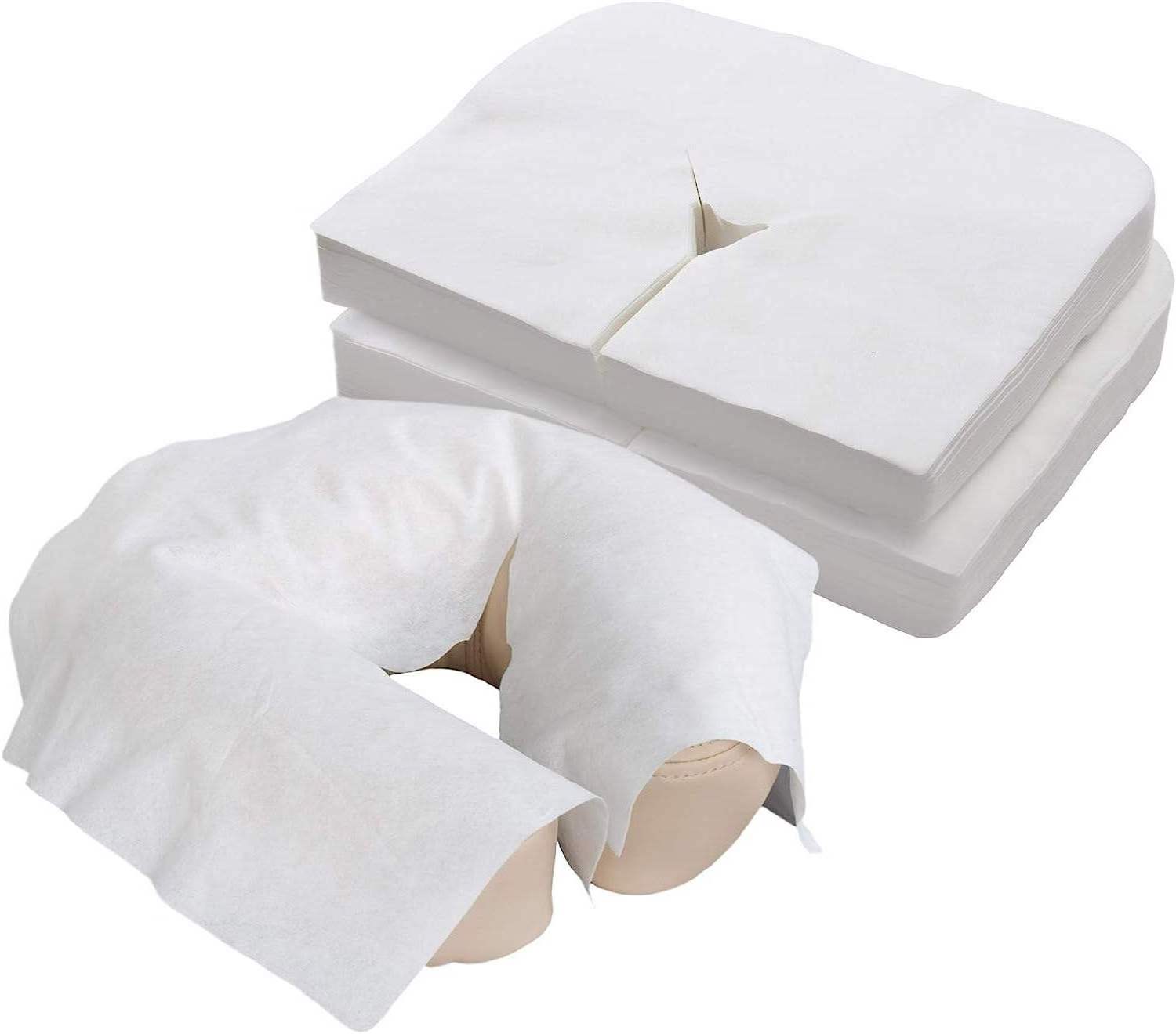 Disposable Face Cradle Covers Ultra Soft Non-Sticking Flat Face rest Cover  for Massage Tables Chairs and Spa bed white