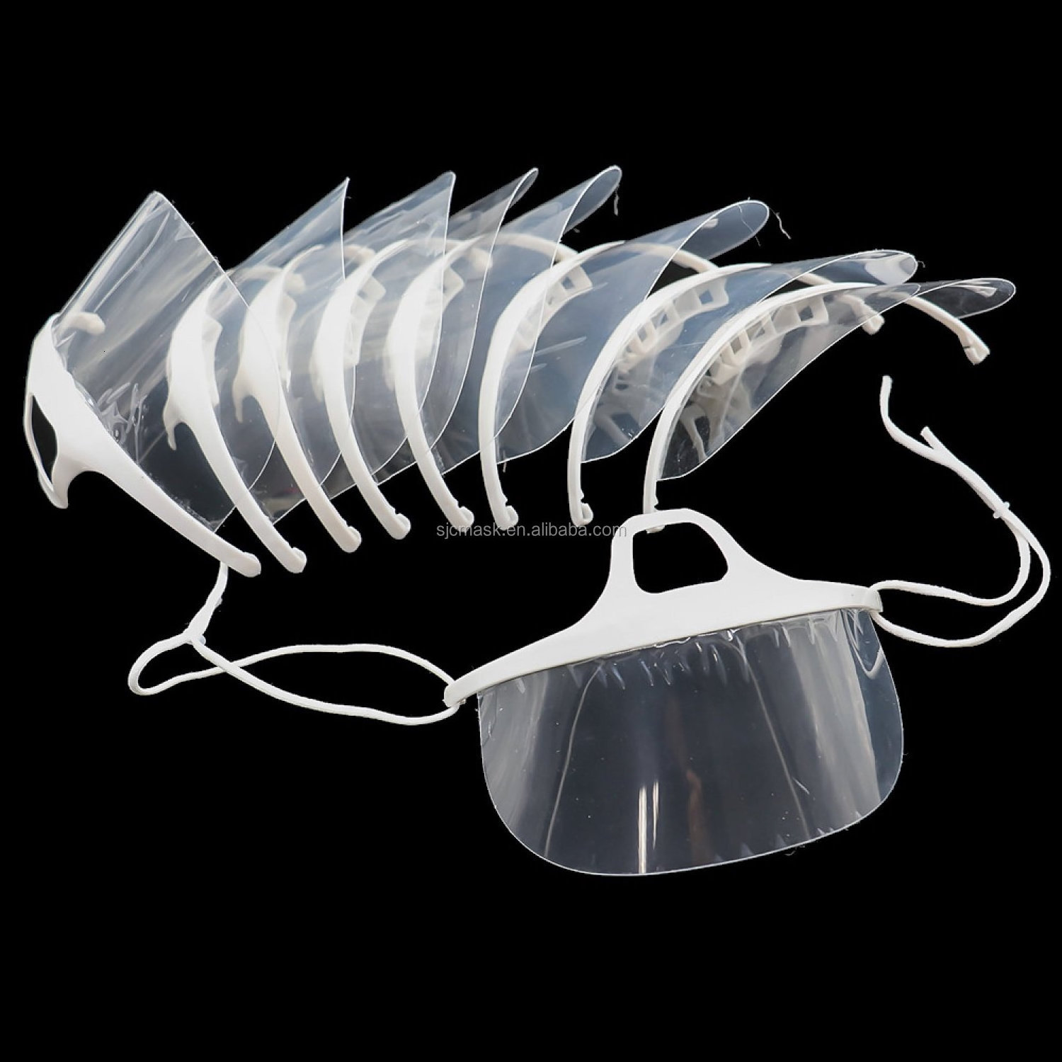 Reusable Safety Open Face Guard Anti-Fog Mouth Covering Chef Transparent Plastic Protective Clear Film for Beauty Salon