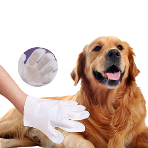 Disposable Pets Grooming Gloves Wipes for Dogs & Cats Fur Deodorizing for Pet Body Wiping & Cleaning