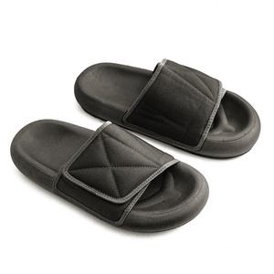 Thick Sole Hook and Loop Upper Slides Women Stylish Outdoor Slippers