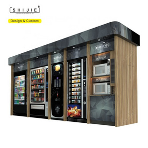 24 hours self-service vender beer vending machine snacks and drinks combo LED light water vending machine