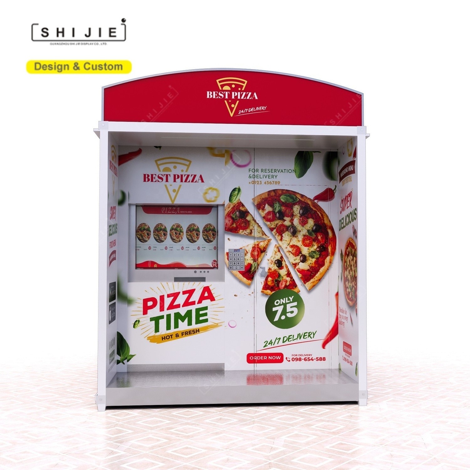 Smart pizza vending machine outdoor hot fresh fast food self service commercial fully automatic making pizza machines