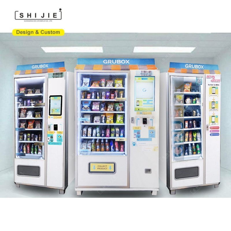 smart touch screen self combo vending orange water bubble tea japanese dispenser snacks coffee drink foods vending machine