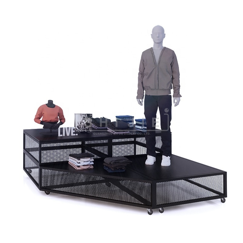 Fashion sportswear metal display stand fixture retail store clothes shop fitting and displays