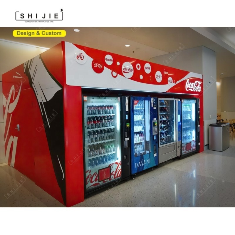 High-tech anti-fog front glass snack drinks combo vending machine for foods and soft drink automatic vendor