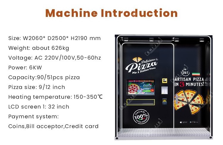 Commercial Outdoor Eerection Robot Pizza automat voll automatic Fast Food Fully Automatic Pizza Vending Machine For Sale