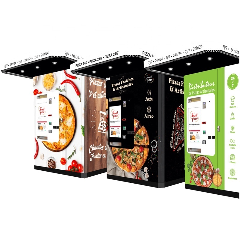 Outdoor Business Self-service Hot Food distributeur automatique de pizza Fully Automatic Pizza Vending Machines