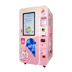 Commercial automatic coin operated mobile mini flower soft ice cream vending machine for sale