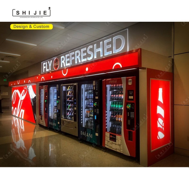 24 hours self-service vender beer vending machine snacks and drinks combo LED light water vending machine