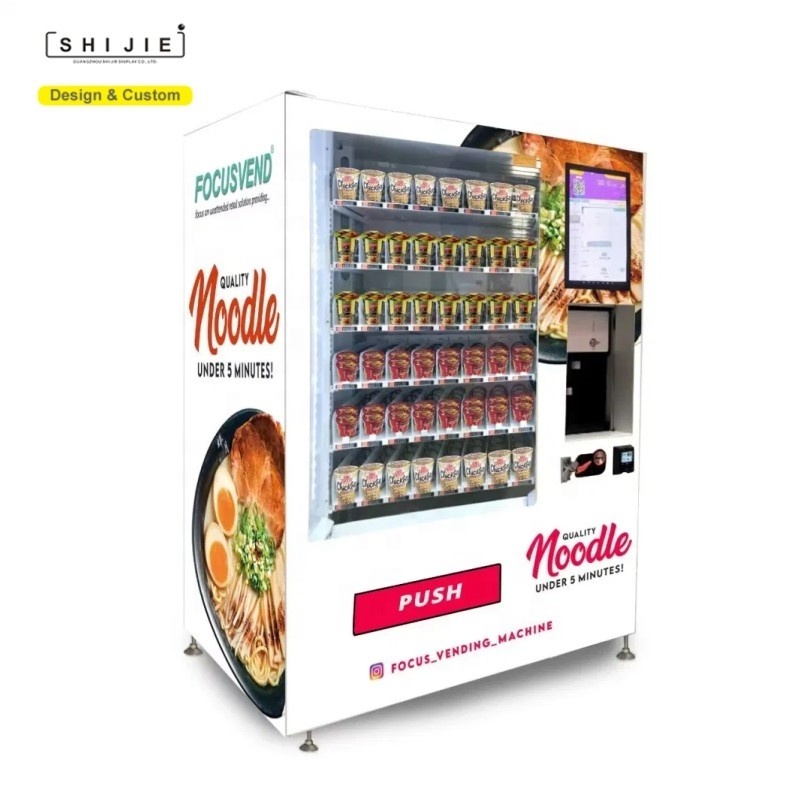 Factory Snack and Drink Cup Instant Noodle Combo Food Ramen Vending Machine With Hot Water Dispenser