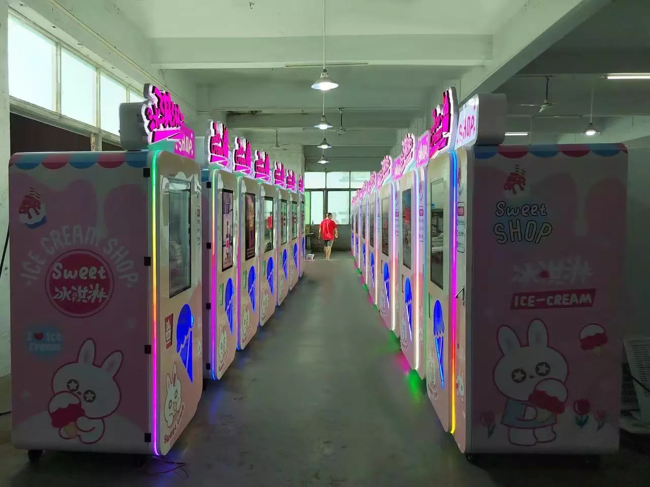 Commercial automatic coin operated mobile mini flower soft ice cream vending machine for sale