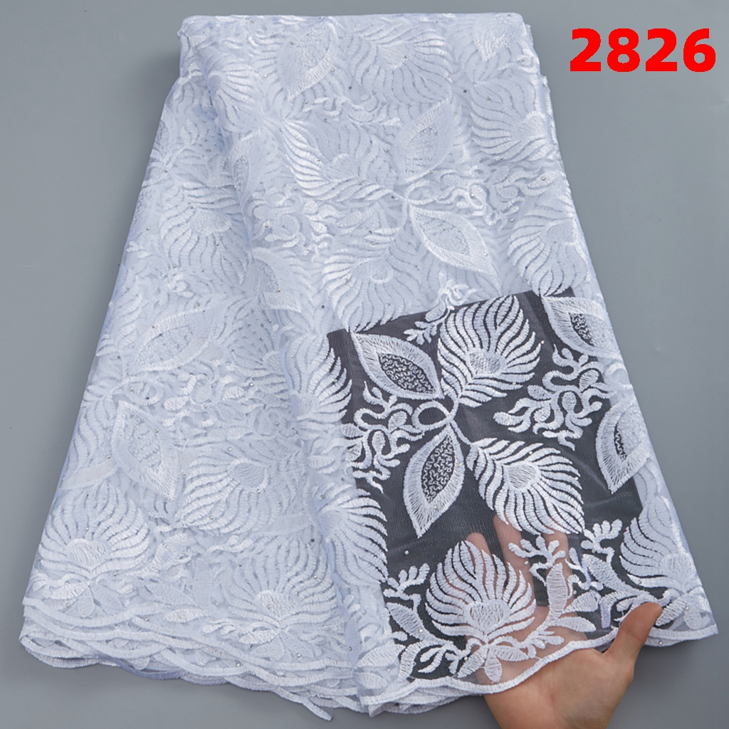 African Cheap Lace Fabric Embroidery Polyester 2022 Latest French Wedding Tulle Mesh Lace Fabrics Nigerian Church Material 2826