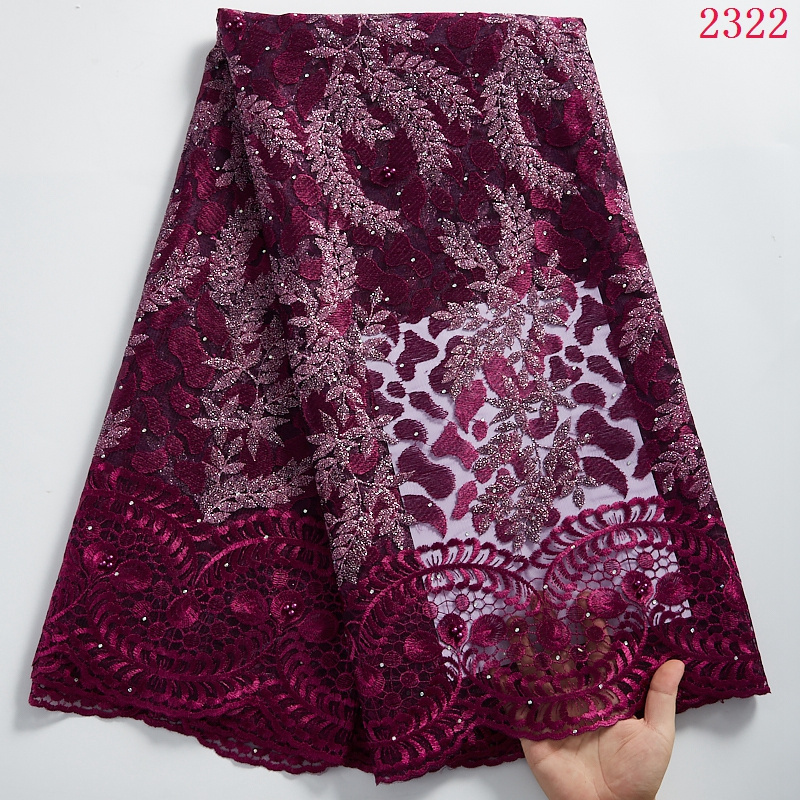 2021 Cheap African Peach Lace Fabric French Lace Net Lace Fabric With Stones Nigerian Tulle Fabric For Party Dress 2322