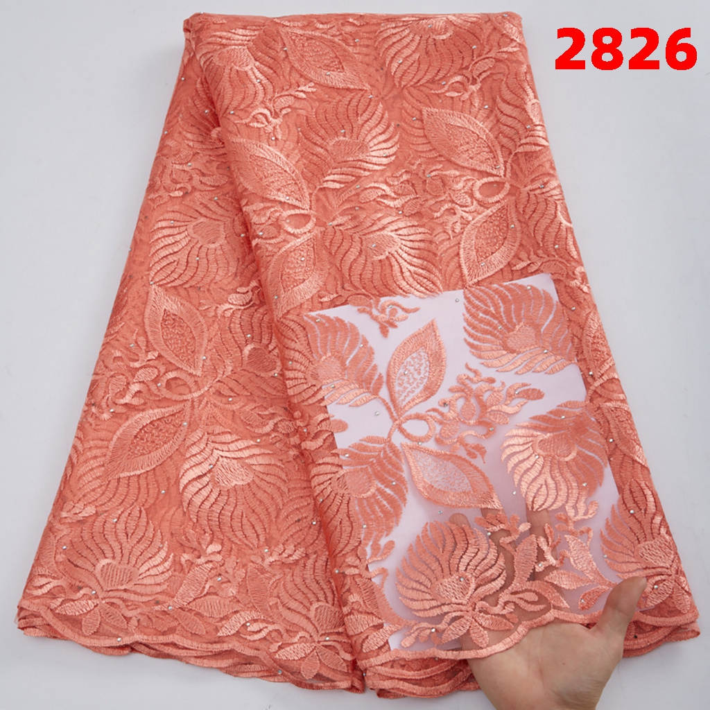 African Cheap Lace Fabric Embroidery Polyester 2022 Latest French Wedding Tulle Mesh Lace Fabrics Nigerian Church Material 2826