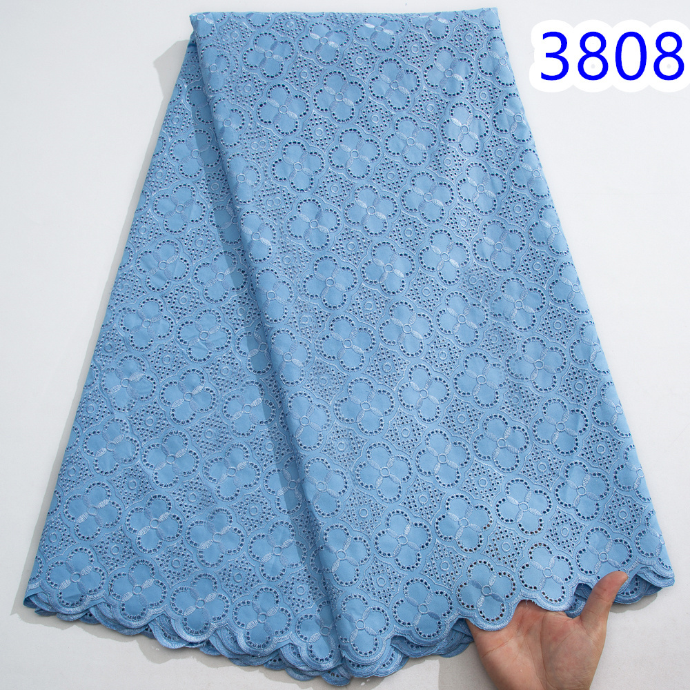 Pure Color Swiss Voile Lace High Quality 100% Cotton Polish Dry Men Dress Lace Fabric For Wedding Dresses African Cotton