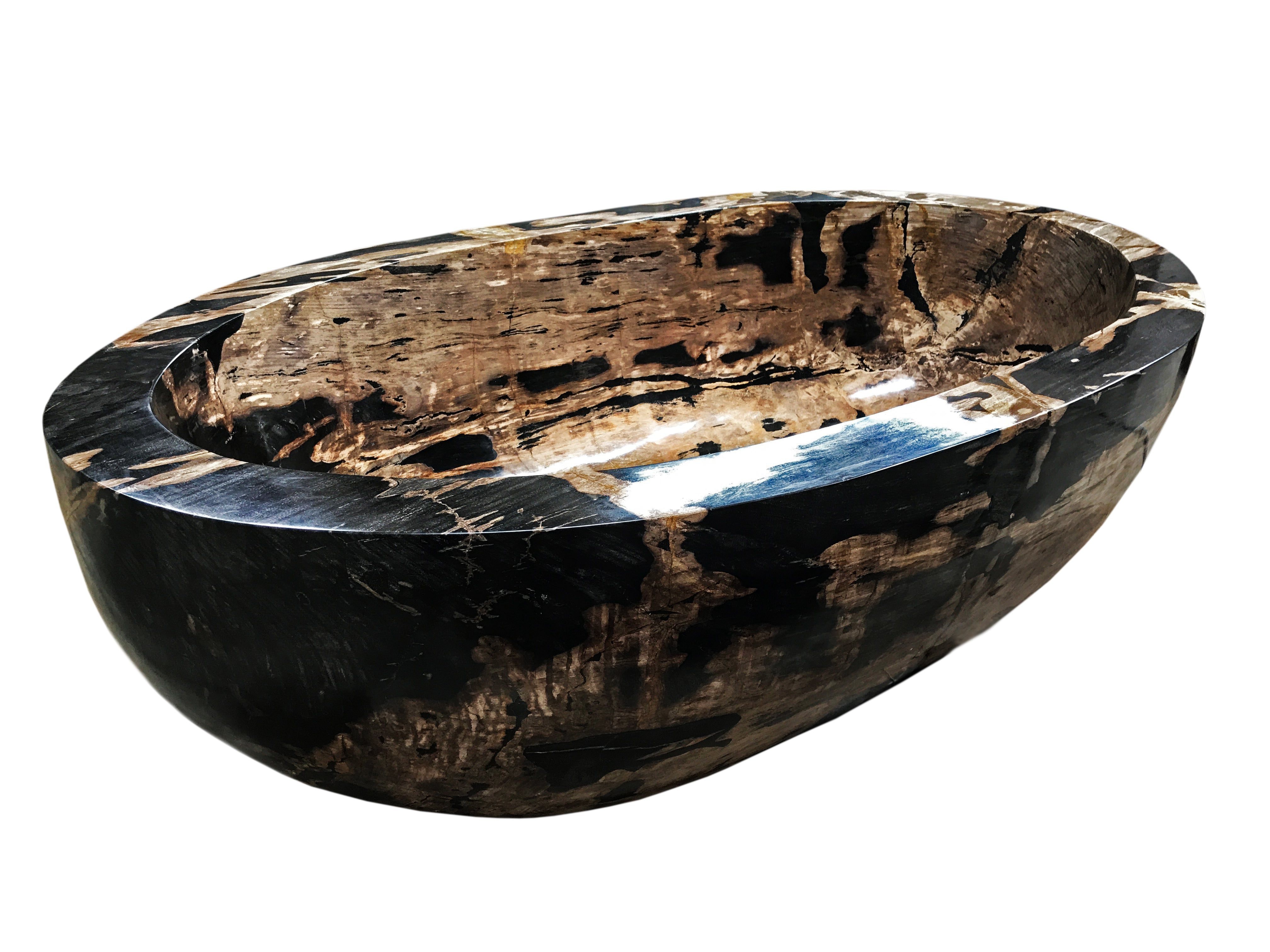 Natural Riverstone Marble Petrified Wood Onyx Terrazzo Black Jade Red Green Stone Wood Modern Antique Freestanding Bathtub