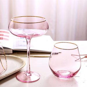 martini glasses pink or grey with gold rim cocktail glasses color customize wine glass and tumbler whiskey glass 13 ounces