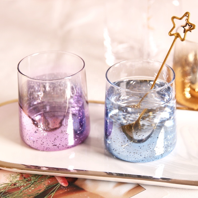 SJ glassware ordinary glass tea coffee cup Crystal glass egg cup Home Valentine's Day Gift Starry Glass Cup