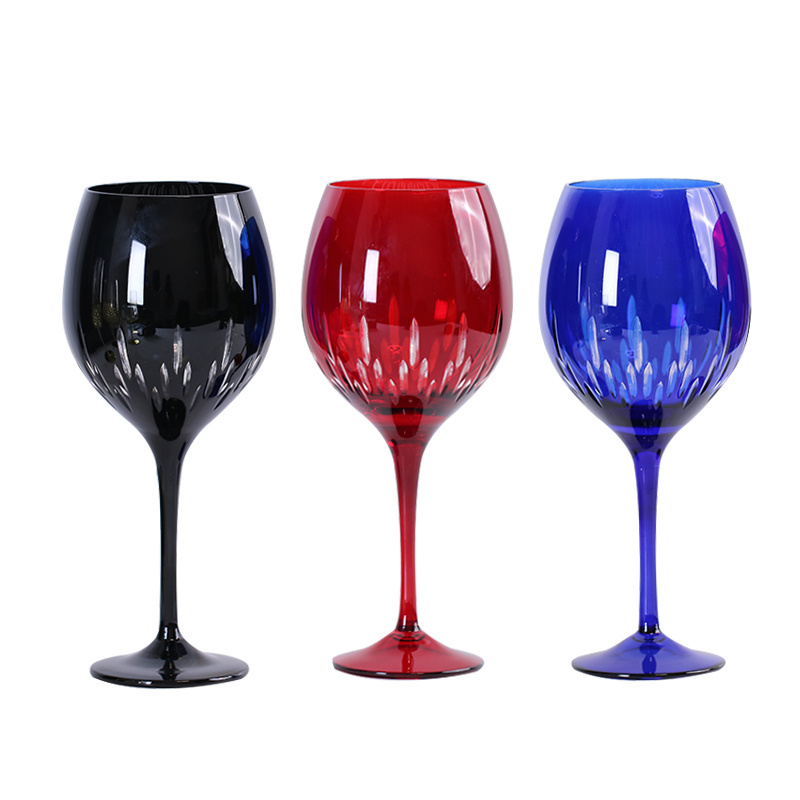 Diamond engraving Goblet sets  custom colors crystal high-end party  must have pearl luster glassware set