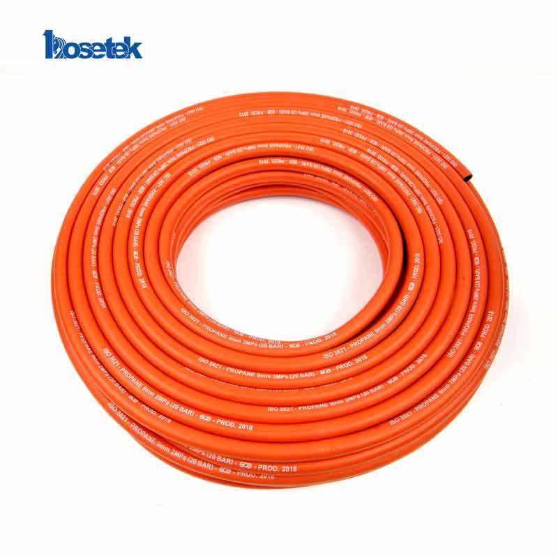 EN ISO 3821 Standard 300 PSI Orange Plastic PVC LPG Hose 20 Bar LPG GAS Cooking Gas Cutting Hose Pipe