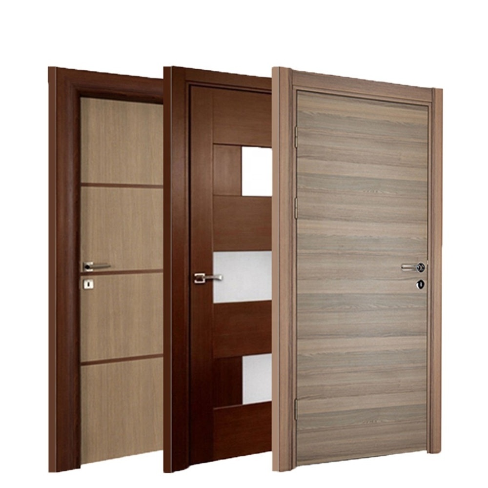 Modern Interior Room Solid Wooden Doors With Glass for Bedrooms Office Wooden Door Designs