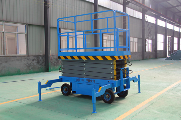 4M 500KG Electric Hydraulic Mobile Scissor Lift with Hydraulic leg