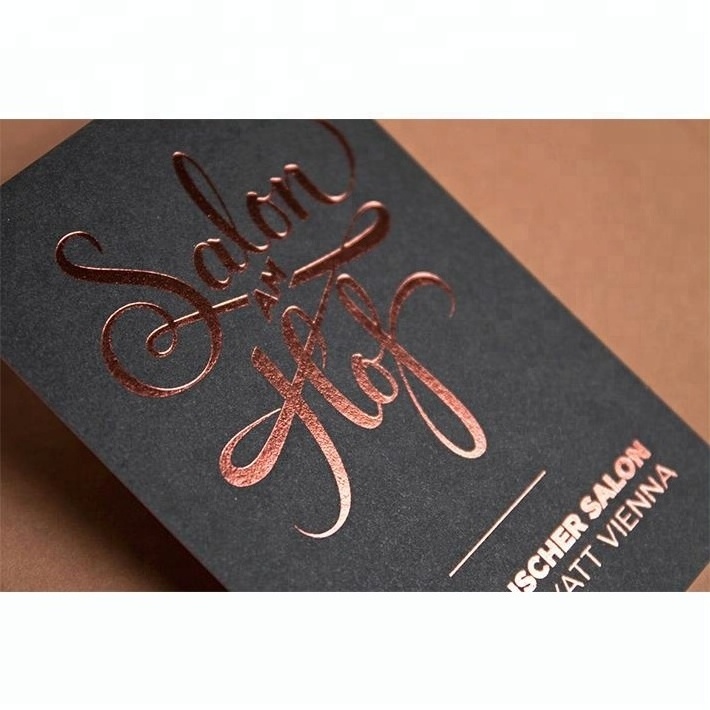 Custom Luxury Rose Gold Stamping Wood Printing Special Business Card