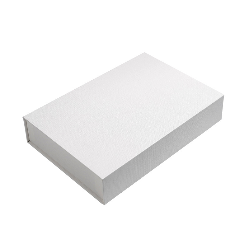 Free Sample White Black Gift Packaging Boxes with Magnetic Flap Rigid Cardboard Paper Boxes