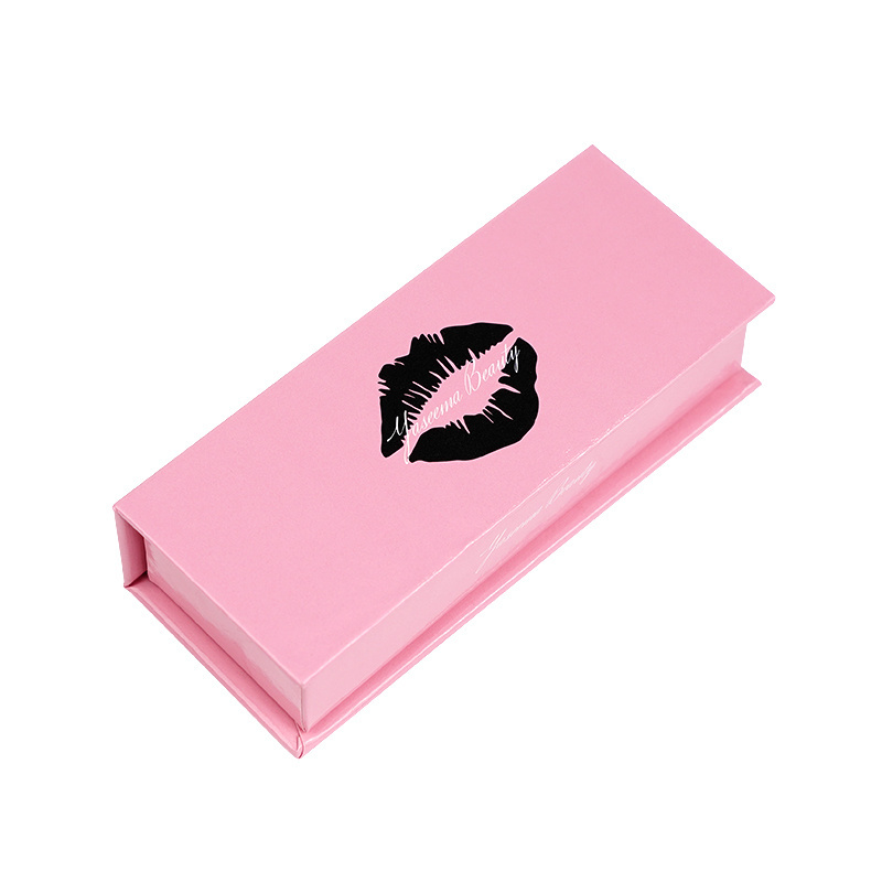 Custom Logo Soft Touch Hardcover Cardboard Cosmetic Lipstick Lip Gloss Packing Magnetic Gift Box Set with Paper Rigid Box