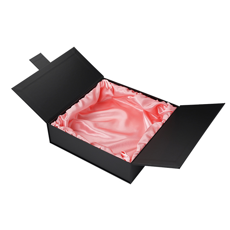 Wholesale Custom Pink Satin Silk Hard Paper Magnetic Closure Wig Hair Accessories Packaging Shipping Cardboard Box