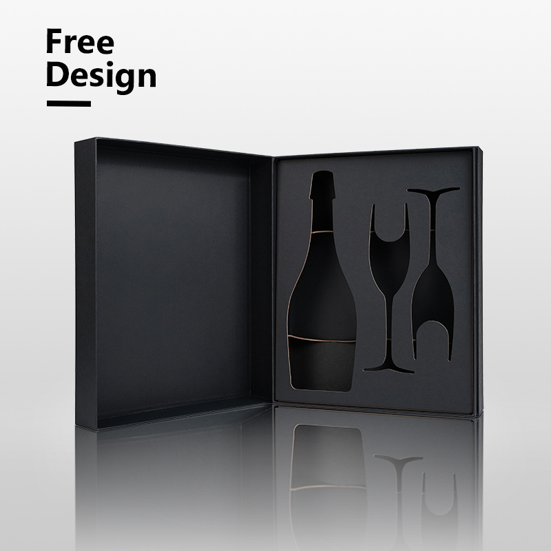 Exhibition Premium Custom Cardboard UV Matt Luxury Red Wine Set Gift Packaging Box For Wine Bottles With Insert