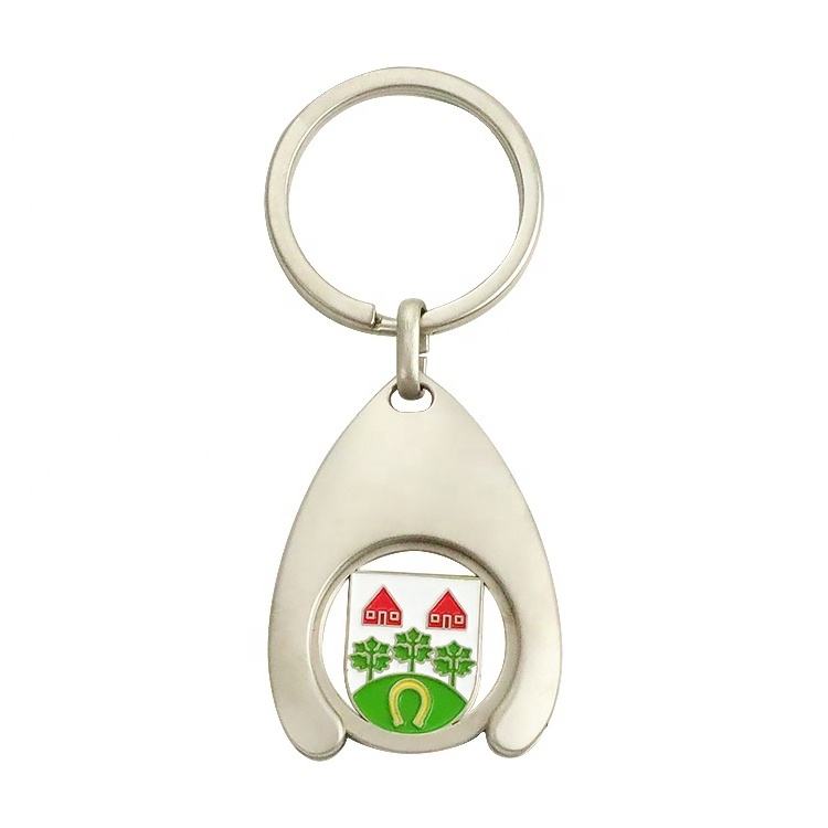 zinc alloy supermarket canadian trolley token key ring holder uk shopping trolley coin key chain with coin lock