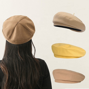 ladies high quality custom 2023 fashion valentine female cotton beret and hats caps for women unisex