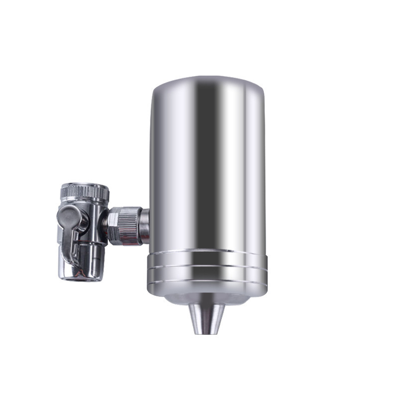 SUS304 Stainless Steel Faucet Mount Water Filter Reduce Chlorine with Two Filter Cartridges