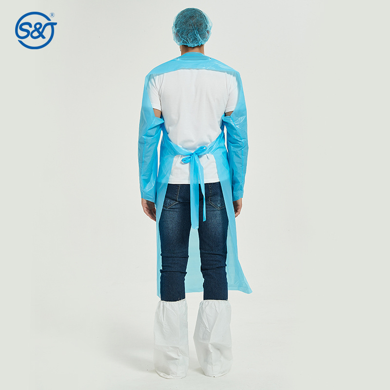 Disposable Isolation Gown Hospital CPE Protection Gown Waterproof Medical Surgical CPE Apron for Doctor