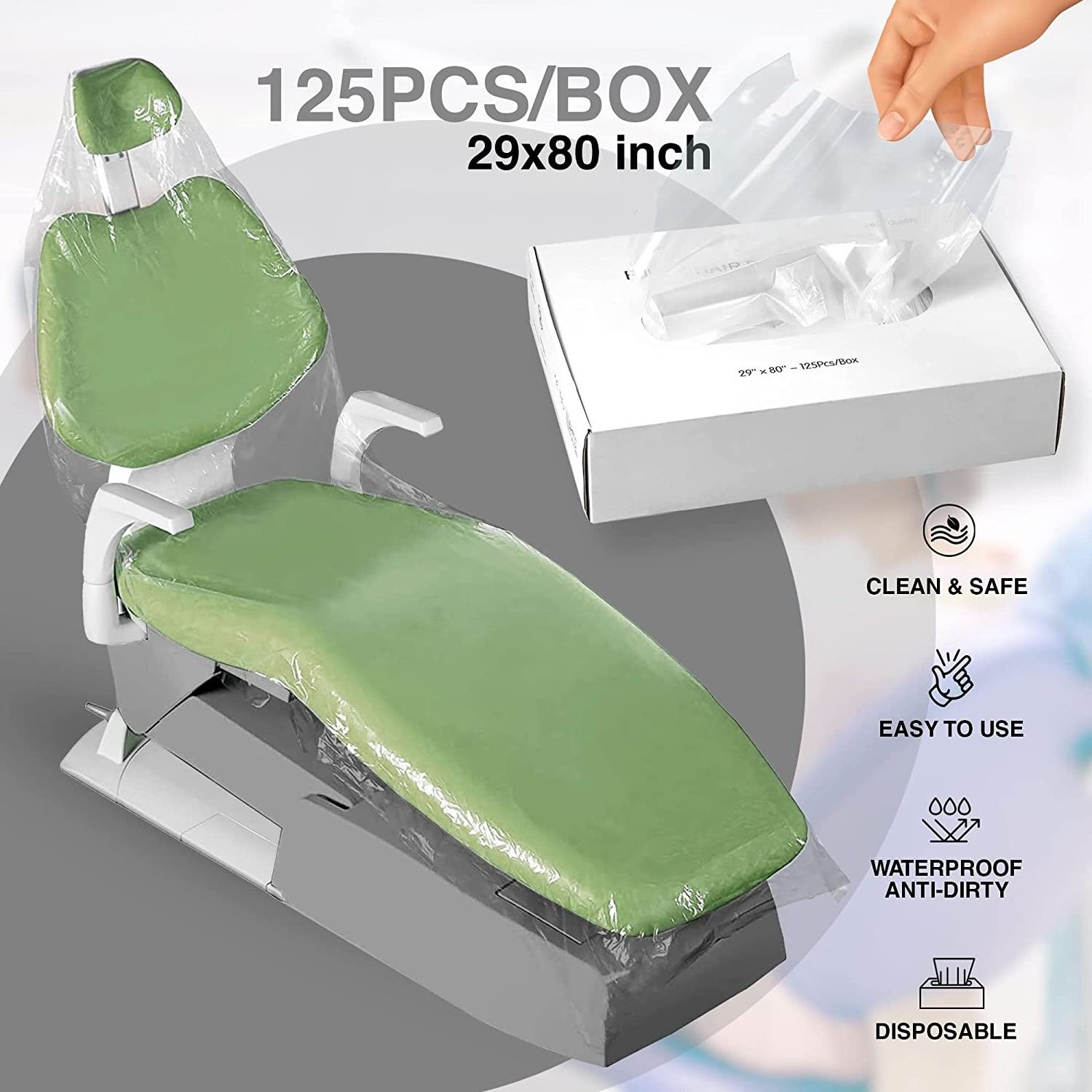 SJ Disposable Dental Full Chair Covers Tattoo Chair Sleeve Protectors 29