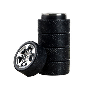 Customized available novelty product 304 stainless steel tires leak-proof thermos cup