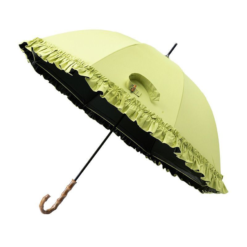 8K Straight Wooden Handle Hemline Umbrella Wedding Photography Umbrella with UV Coating