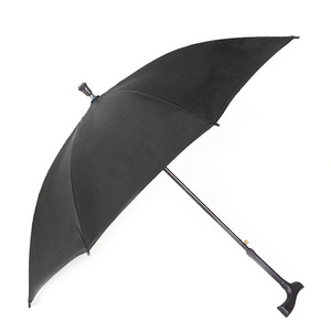 wholesale crutch umbrella for old people safety umbrella with walking stick