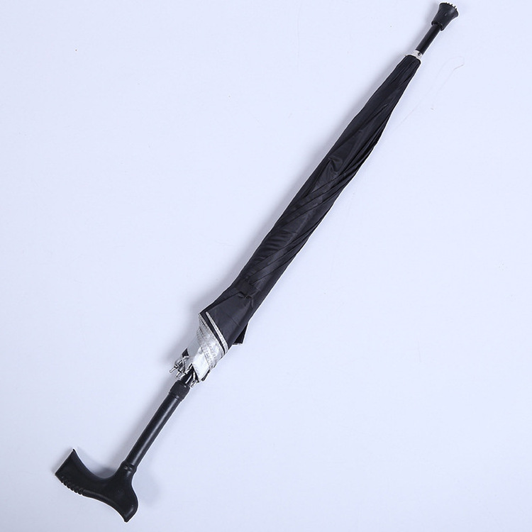 wholesale crutch umbrella for old people safety umbrella with walking stick